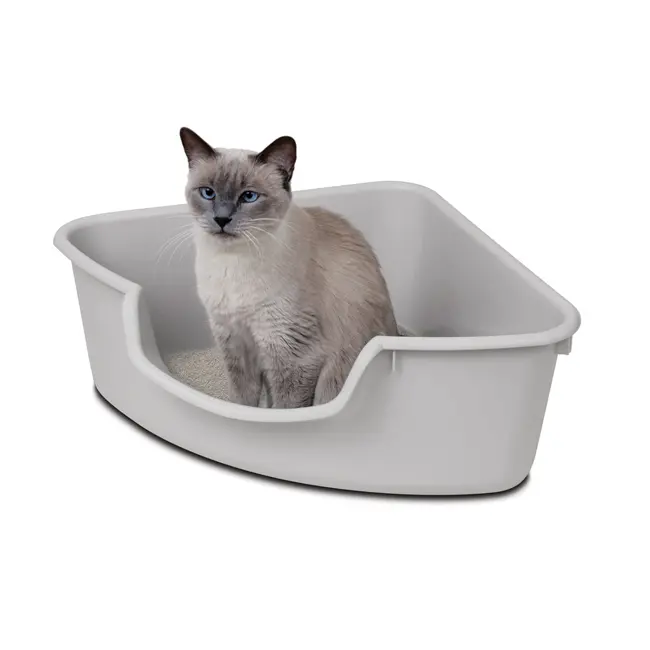 Smart Cat Corner Litterbox-Gray 1