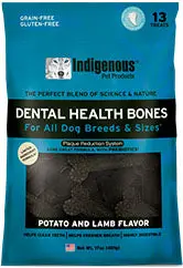Indigenous Pet Products Dental Health Bones Formulas - Potato & Lamb Flavor 1