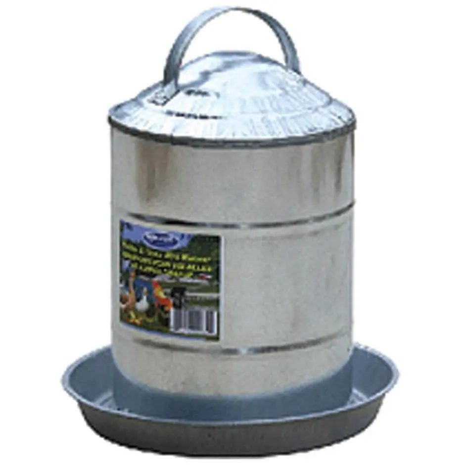 Farm-Tuff Double Wall Cone Top Galvanized Poultry Wall Fount 1