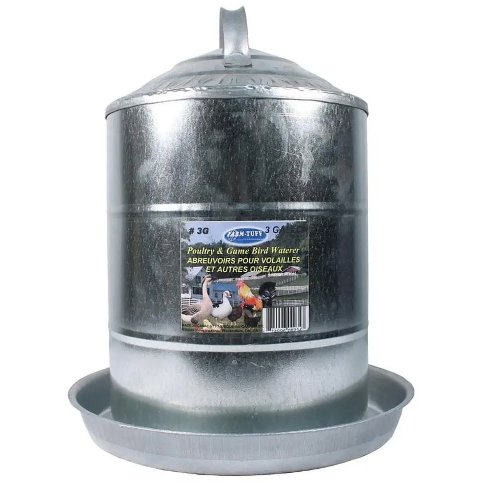 Farm-Tuff Double Wall Cone Top Galvanized Poultry Wall Fount 1