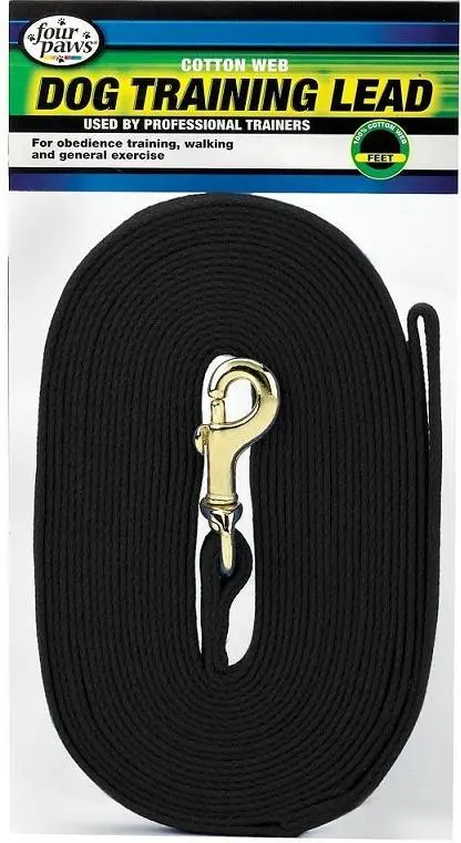 Four Paws Black Cotton Web Dog Training Lead 1