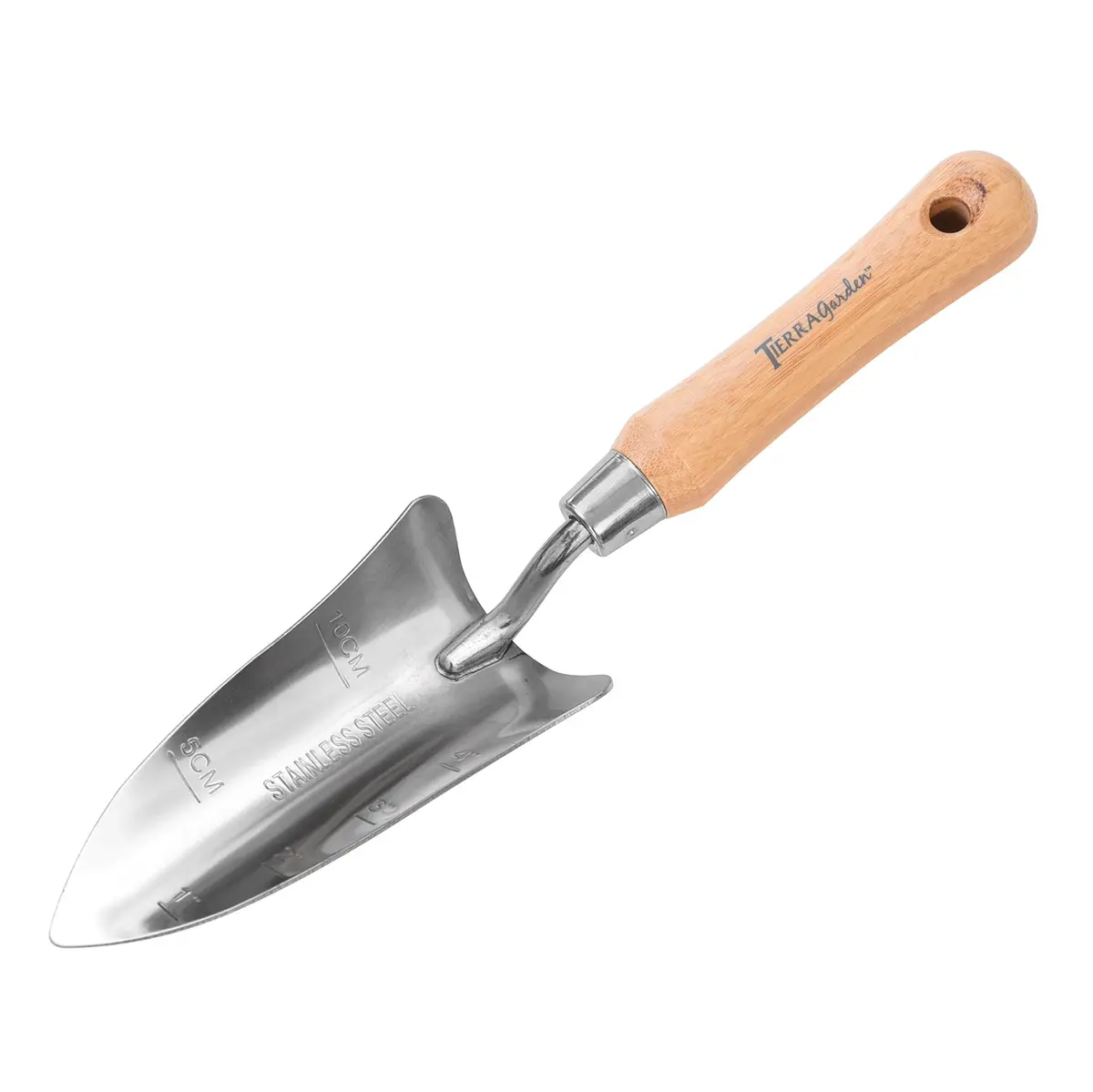 Stainless Steel Transplanter With Bamboo Handle 1