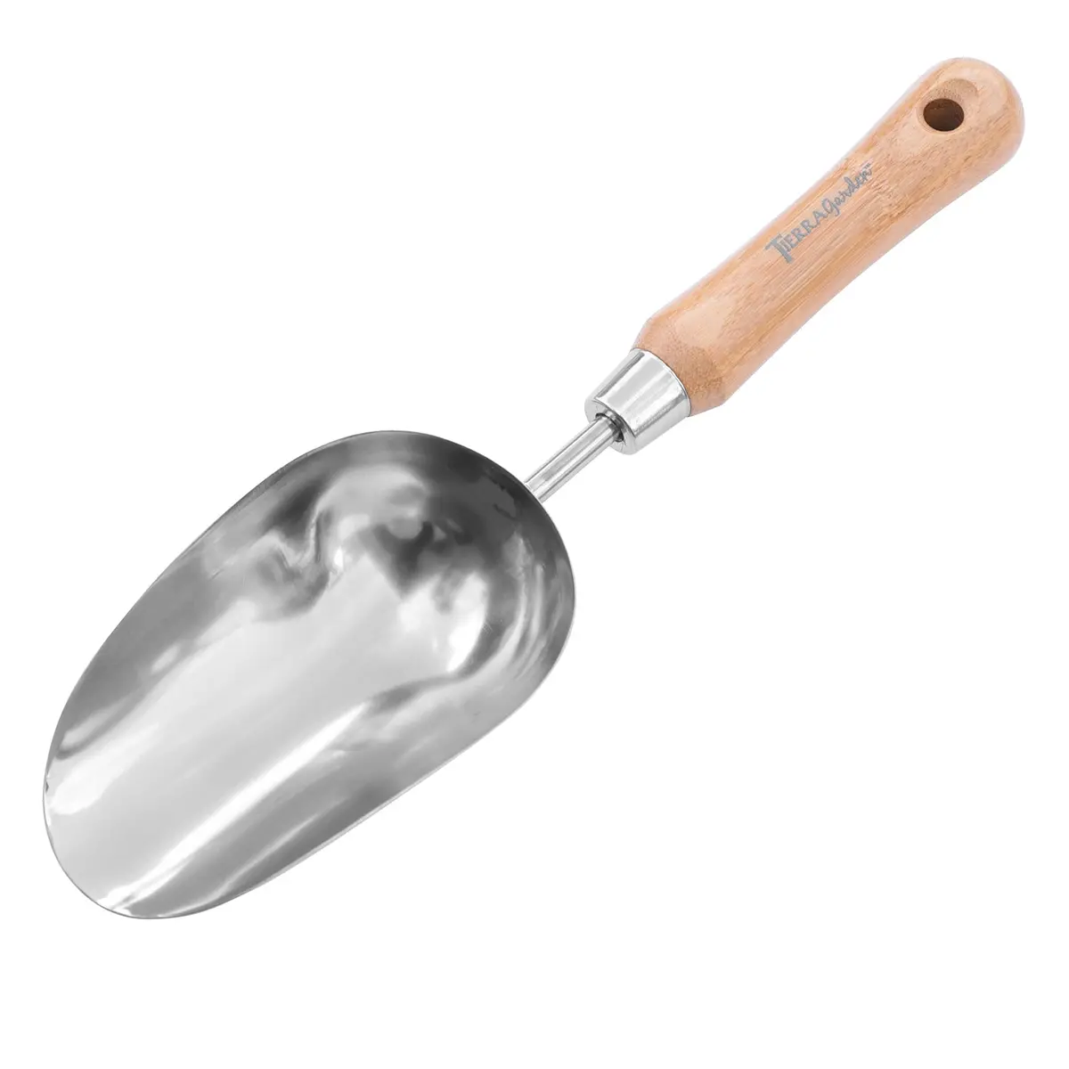Stainless Steel Scoop With Bamboo Handle 1