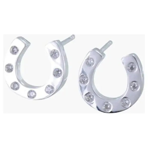 Reeves And Reeves Sterling Silver Pavé Horseshoe Stud Earrings 1