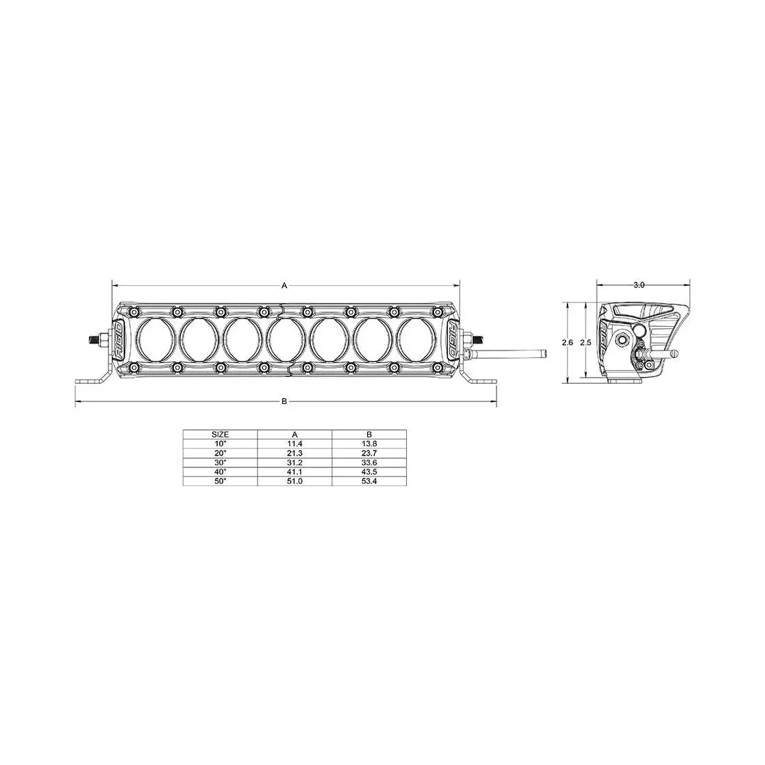 Rigid Industries Revolve Light Bar With Amber Backlight (10"-50" Lightbar Variations) 2