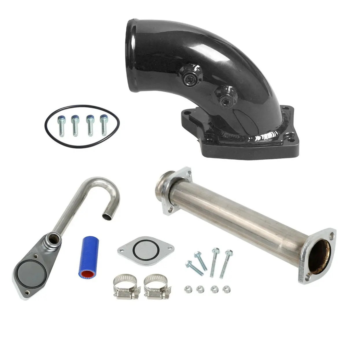 6.0L Powerstroke Diesel Egr Bypass Delete Kit&Intake Elbow Black Power Stroke Diesel For 03-07 Ford F250 F350 F450 F550 1