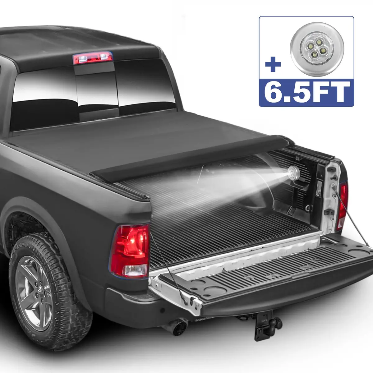 Roll Up 6.5Ft Bed Tonneau Cover For 2002-2023 Dodge Ram 1500 / 2500 /3500 Truck 1