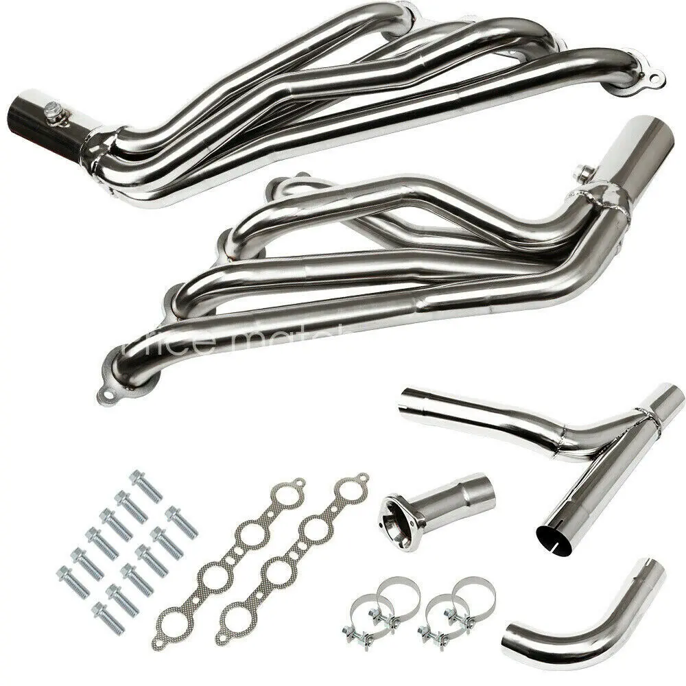 Ss Long Tube Exhaust Header Manifold+Y-Pipe For 99-06 Chevy/Gmc Gmt800 4.8/5.3 1