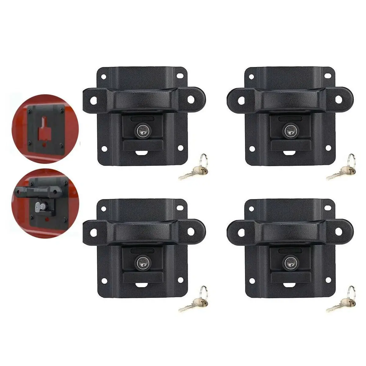 Truck Bed Tie Down Anchors Brackets & Box Link Cleats For 2015-2021 Ford F150 F250 F350 4Pcs 2