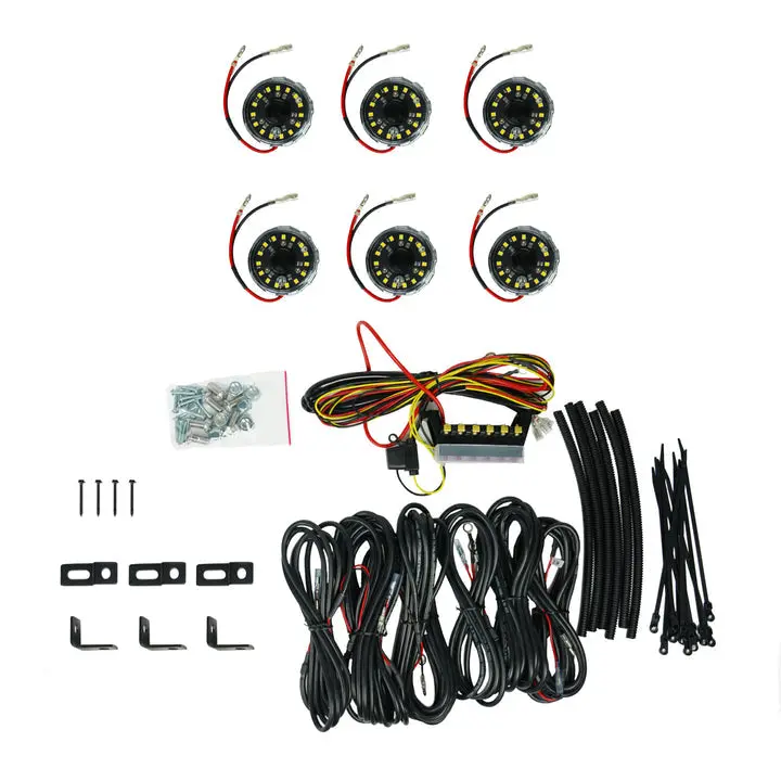 Kc Hilites Cyclone V2 Led - Rock Light 6-Light System - 5W Flood Beam (Clear Or Amber) - #91040 Or  #91041 1