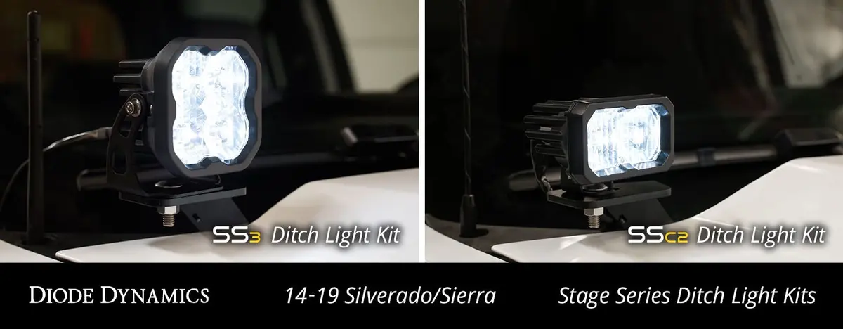 Stage Series Backlit Ditch Light Kit For 2014-2019 Gmc Sierra 1500 2