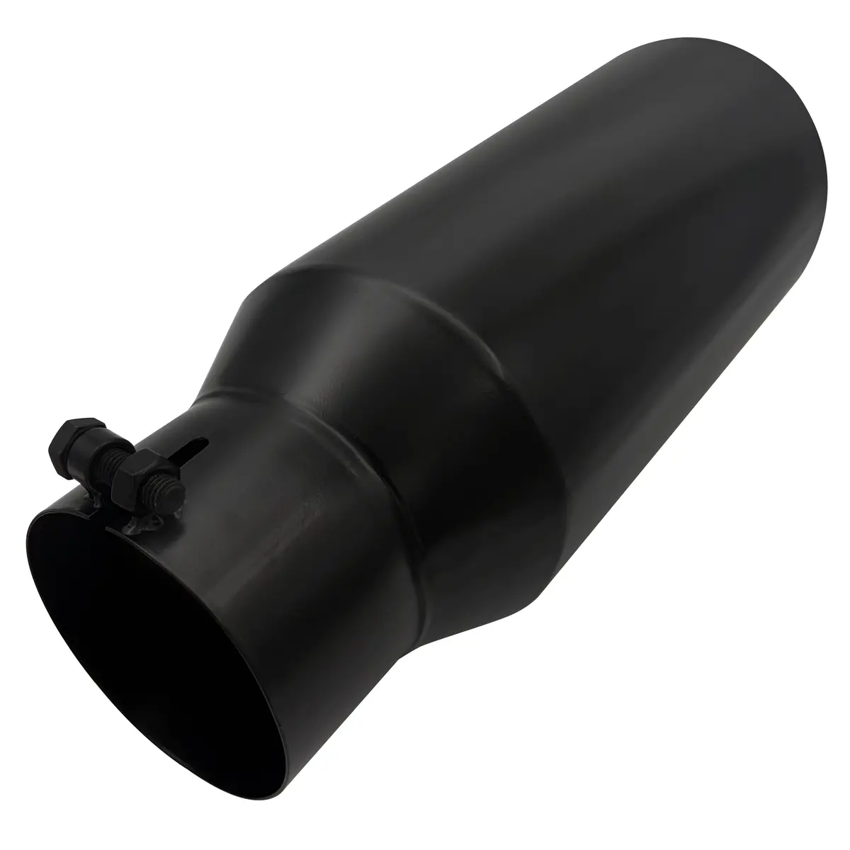 Seguler Diesel Exhaust Tip 4" Inlet 6" Outlet 15" Long Black Stainless Steel Bolt On 1