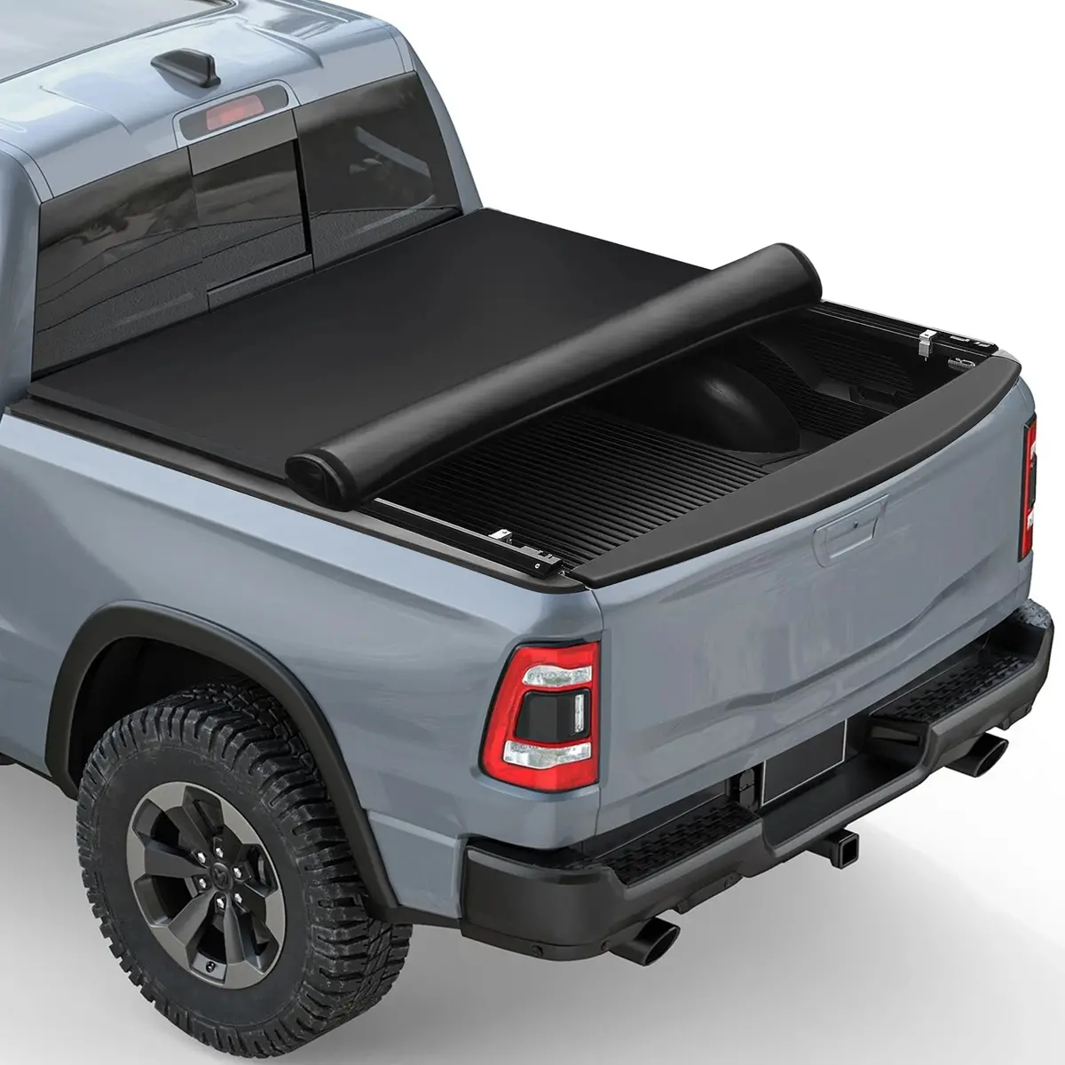 Seguler 6.4Ft Soft Top Roll-Up Tonneau Cover Truck Bed For 2003-2024 Dodge Ram 1