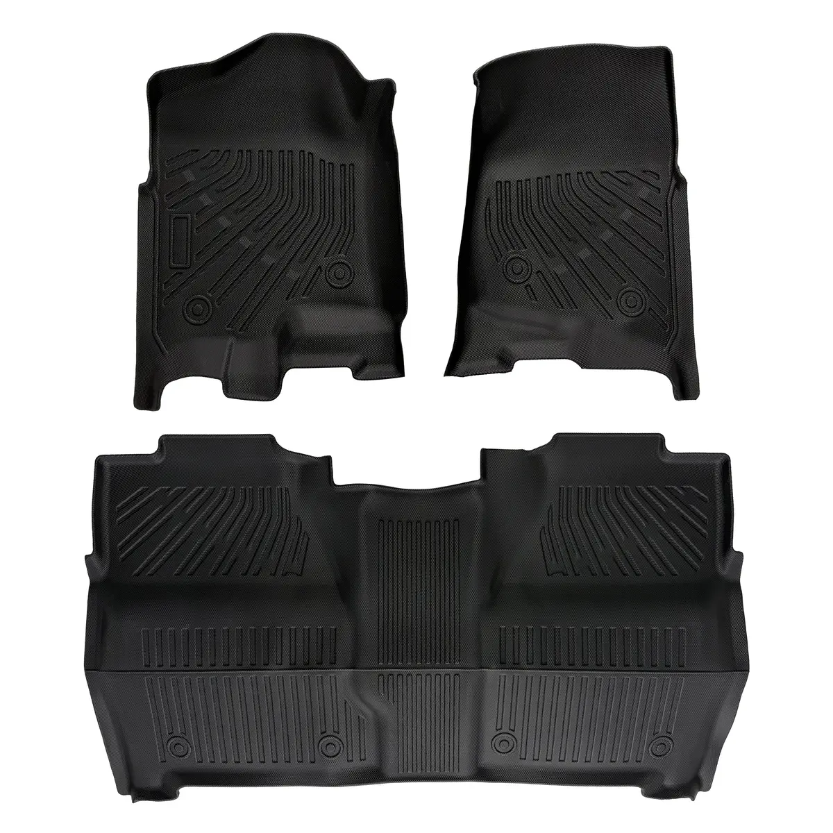 Seguler All-Weather Tpe Floor Mats For Silverado Sierra 2007-2013 1500 & 2007-2014 2500Hd 3500Hd Crew Cab 1