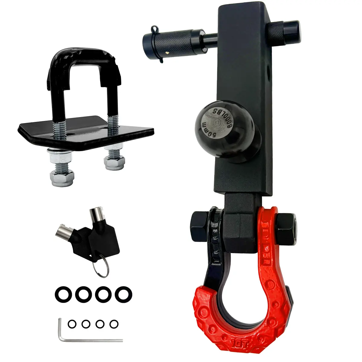 Seguler 2" Receiver Ball Mount With 3/4" Shackle 50,600 Lbs Strength & Key Lock 1