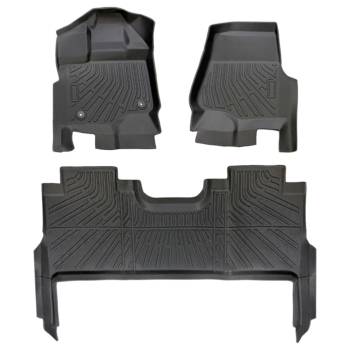 Seguler All-Weather Tpe Floor Mats 2015-2025 Ford F150 / F-150 Lightning Supercrew Cab With Seat Storage 1