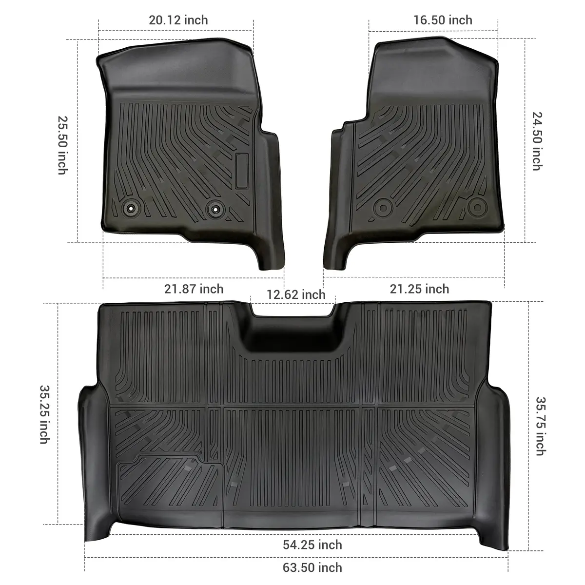 Seguler All-Weather Tpe Floor Mats For 2010-2014 Ford F150 Supercrew Cab 2