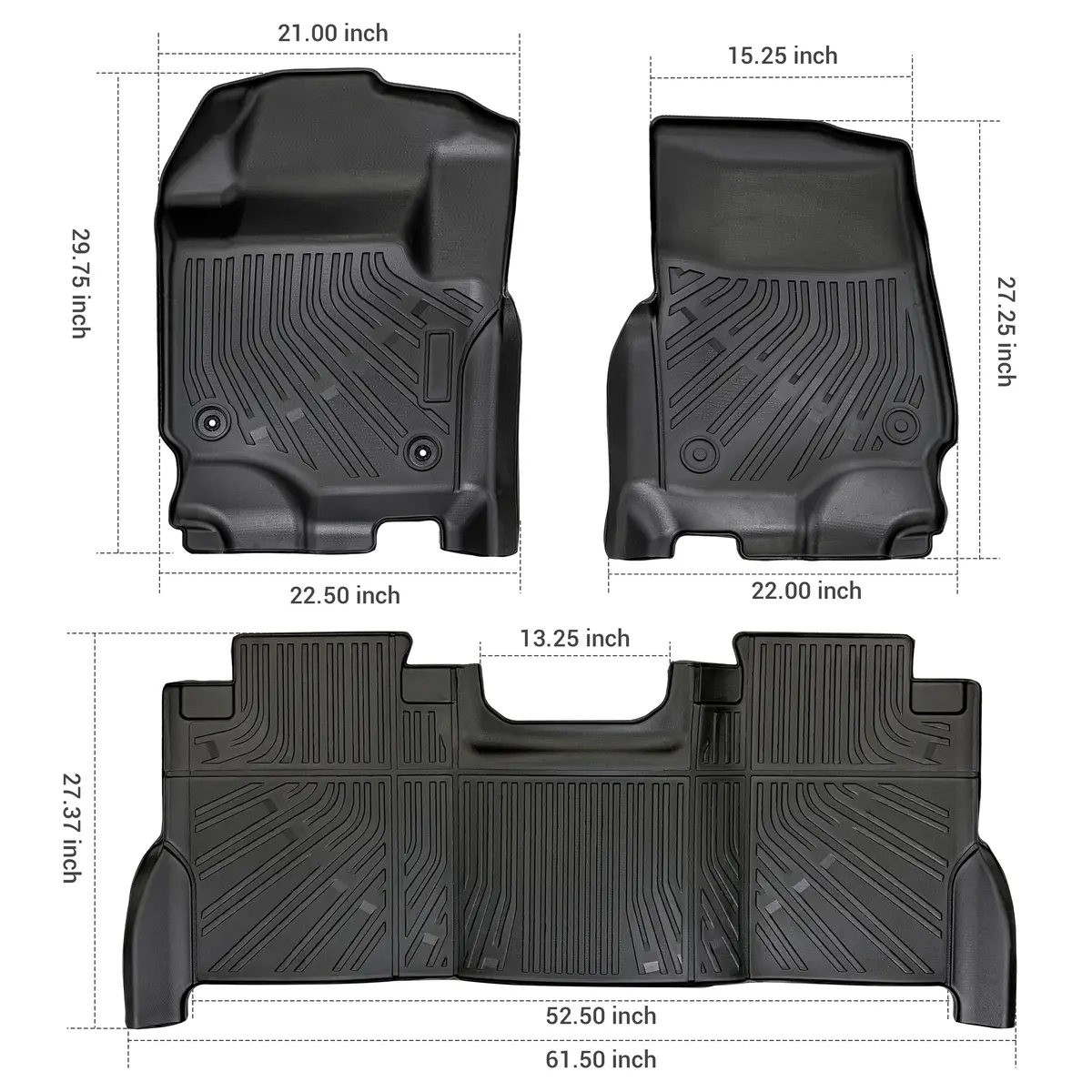 Seguler All-Weather Tpe Floor Mats 2017-2025 Ford F250 F350 F450 Supercrew Cab 2