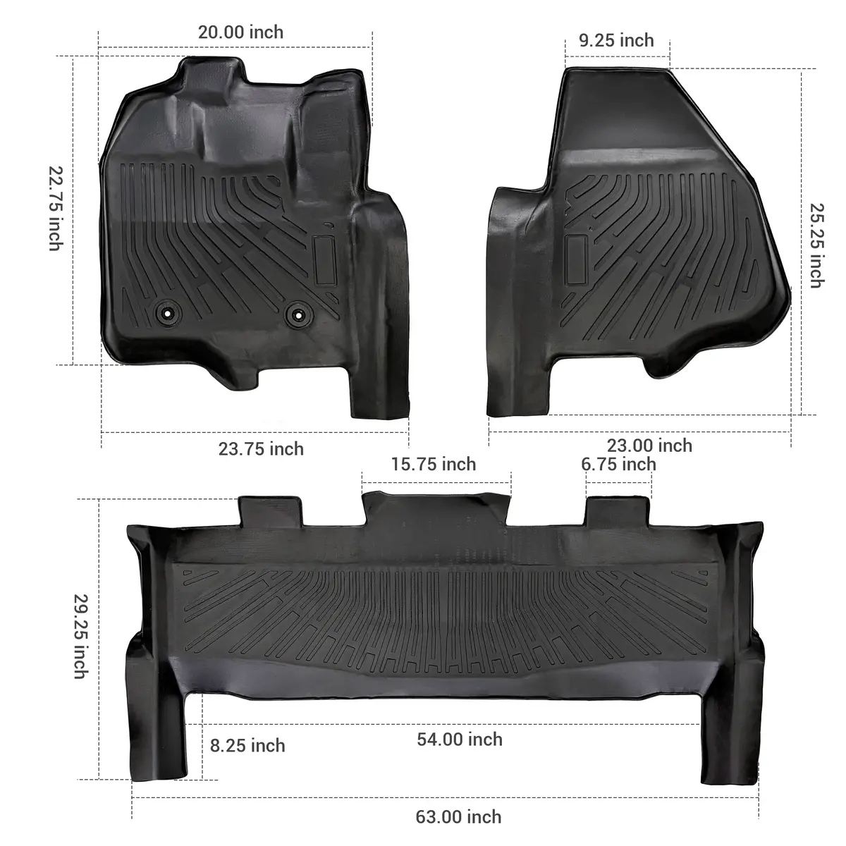 Seguler All-Weather Tpe Floor Mats For 2012-2016 Ford F250 F350 F450 Supercrew Cab 2