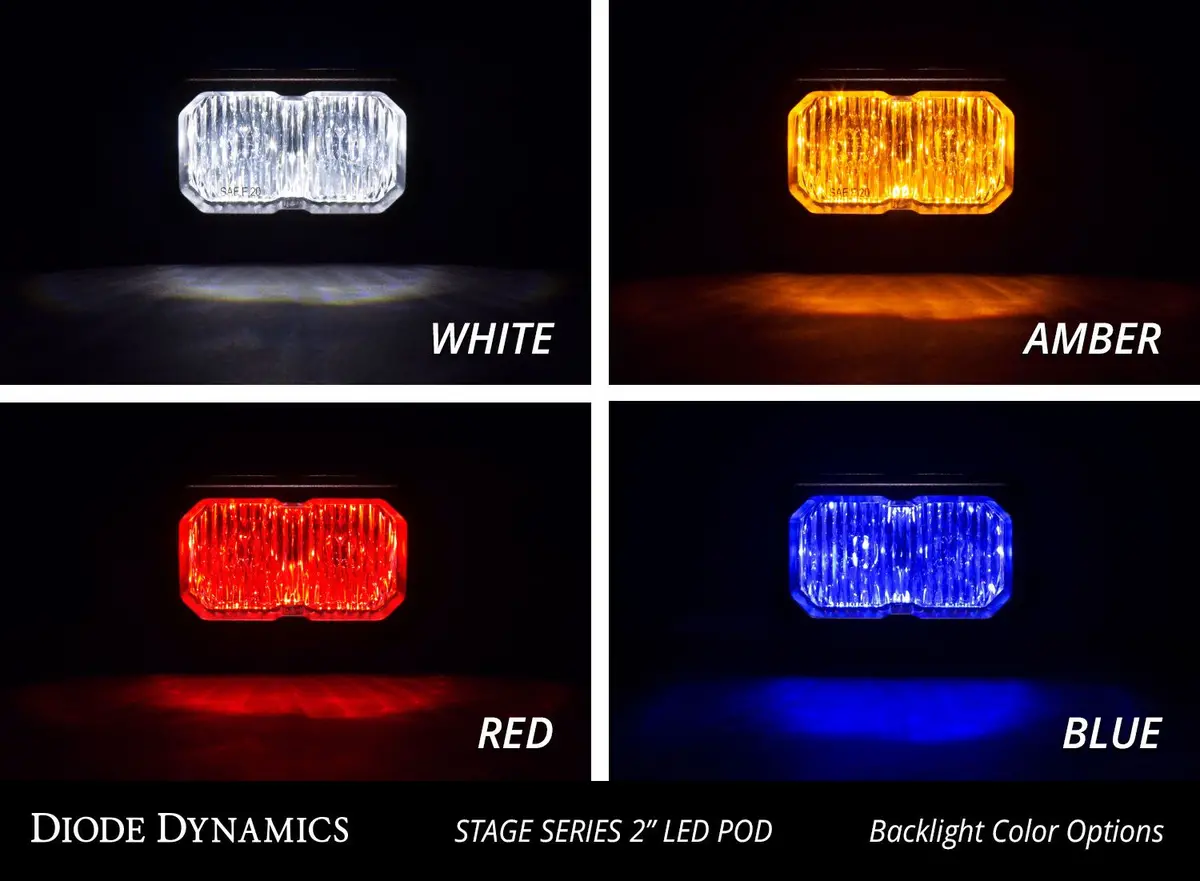 Diode Dynamics Ssc2 Stage Series 2" Pro White Standard Led Pod (Pair) (Backlit) (Ver 1.0) 2