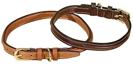 Tory Leather Narrow Raised & Stitched Dog Collar 1
