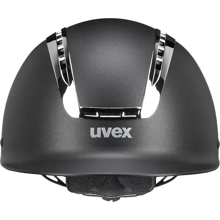 Uvex Suxxeed Chrome Riding Hat - Black Matt/Silver 1