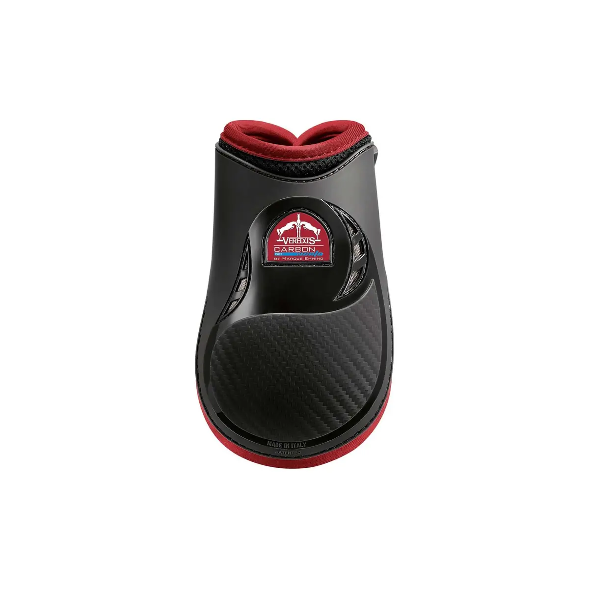 Verdus Carbon Gel Vento Rear Leg Fetlock Boot - Double Ventilation - Black/Bordeaux 1