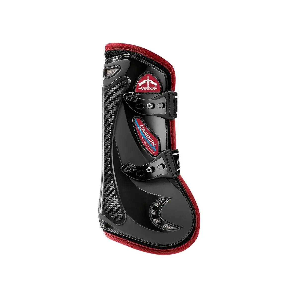 Veredus Carbon Gel Vento Tendon Boot - Horse - Front Leg  - Black/Bordeaux 1