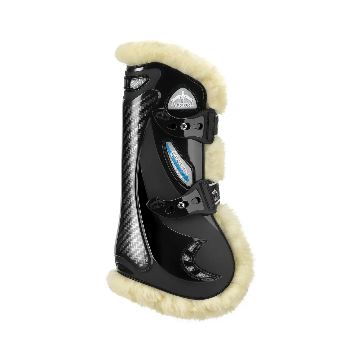 Veredus Carbon Gel Vento  Tendon Boot - Horses Front Leg - Techno Sheepskin - Black 1