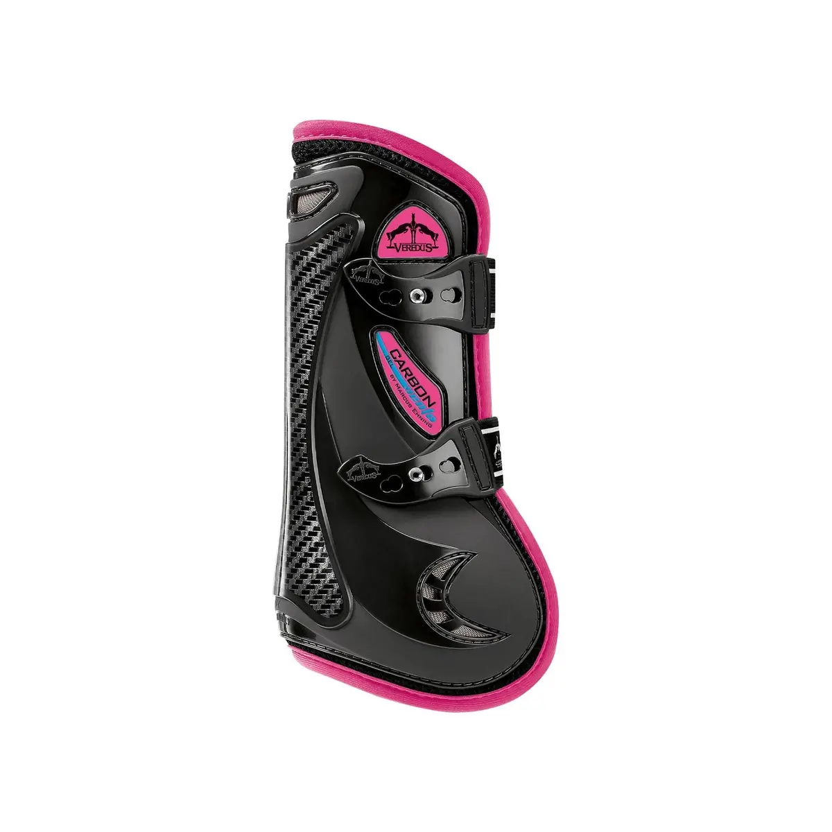 Veredus Carbon Gel Vento Tendon Boots - Horse - Black/Light Pink 1