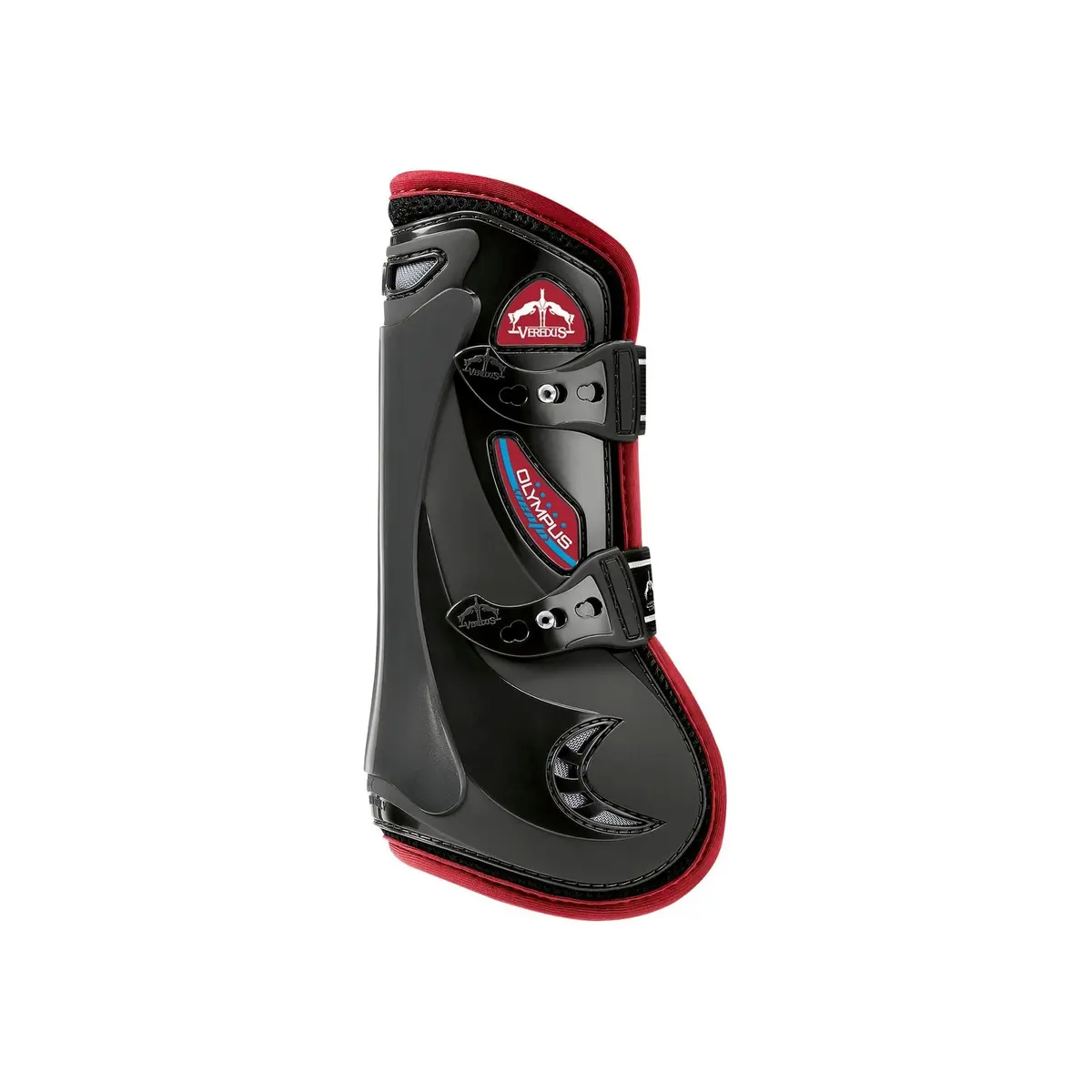 Veredus Olympus Vento Tendon Boot - Horse Front Leg - Black With Bordeaux Edging 1