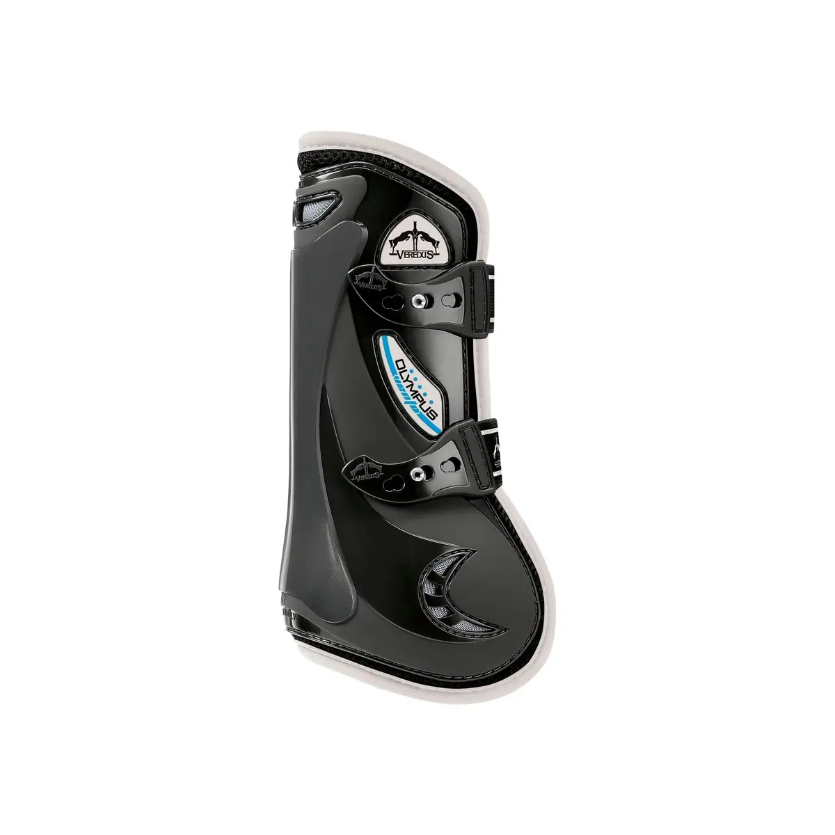 Veredus Olympus Vento Tendon Boot - Horse Front Leg - Black With Ivory Edging 1