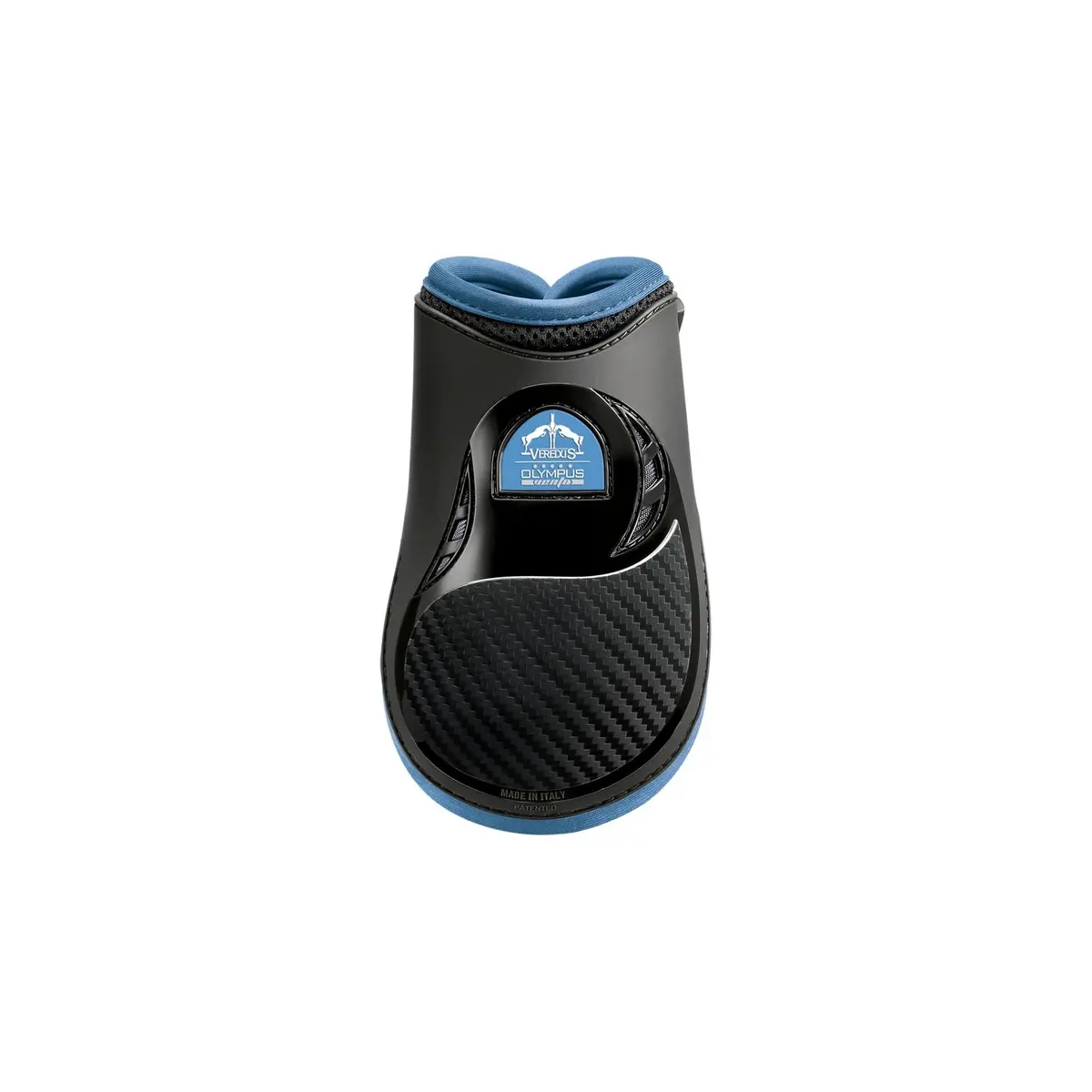 Veredus Olympus Vento Tendon Boot - Horse Rear Leg - Black With Light Blue Edging 1