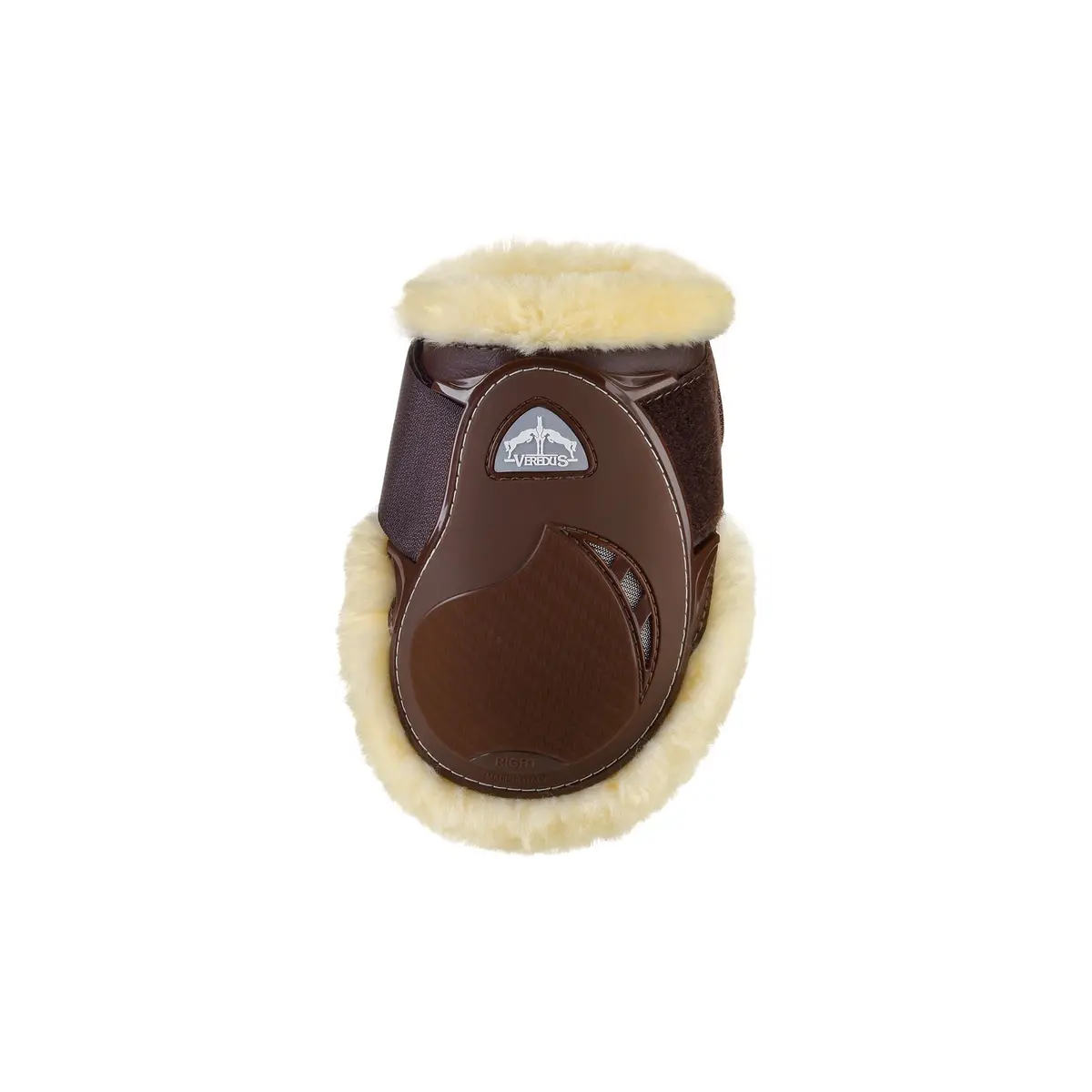 Veredus Young Jump Vento Fetlock Boots - Horse Rear Leg -  Techno Sheepskin - Brown 1