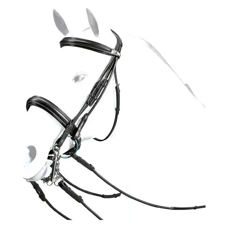Weymouth Patent Detail Rolled With Reins - Black - Cob Or Xfull 1