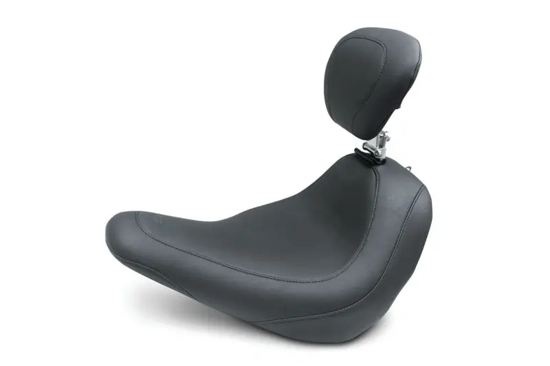 Mustang 18-21 Harley Low Rider, Sport Glide Wide Tripper Solo Seat W/ Driver Backrest - Black 1