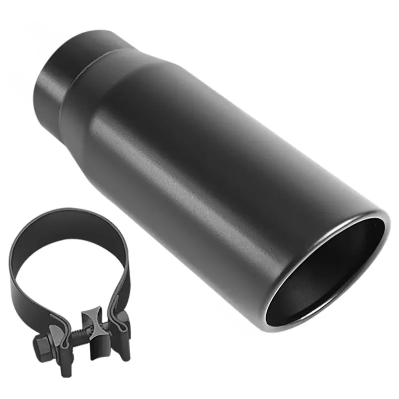 Magnaflow Stainless Steel Exhaust Tip – 5In Diameter, 4In Inlet, 13In Length, Double Round Single Outlet, Black Coated 1