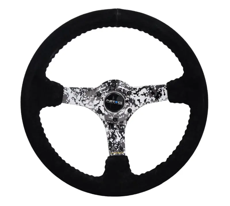 Nrg Reinforced 350Mm Steering Wheel With Deep 3-Inch Dish And Hydro-Dipped Digital Camo Spokes 1