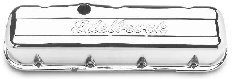 Edelbrock Signature Series Low-Profile Chrome Valve Covers For Chevrolet Big-Block V8 (396–502 Cid, 1965+) 1