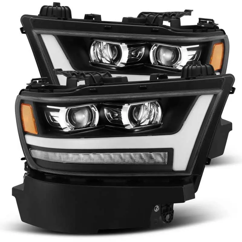 Alpharex Luxx Led Projector Headlights For 2019–2020 Dodge Ram 1500 – Black Housing With Adaptive Lighting, Sequential Turn Signals & Drls 1