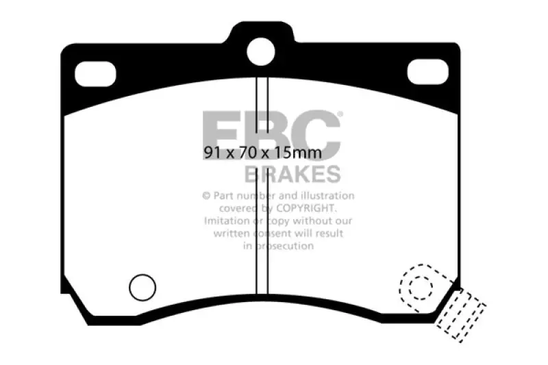 Ebc Redstuff High-Performance Front Brake Pads For 1991–1996 Ford Escort 1.8L 1