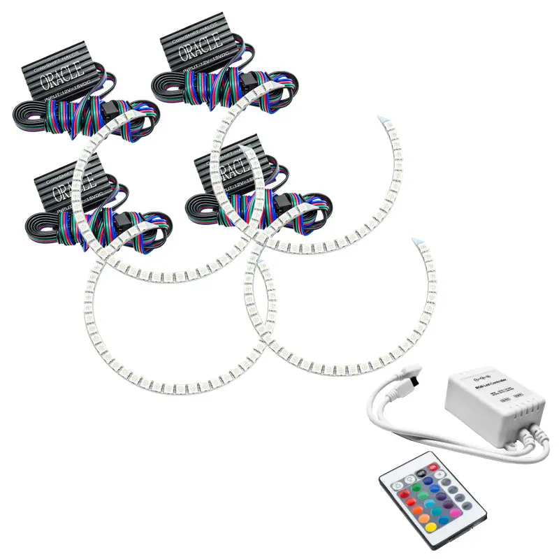 Oracle Ford F250/350 11-16 Halo Kit (Round Ring Design) - Colorshift W/ Simple Controller 1