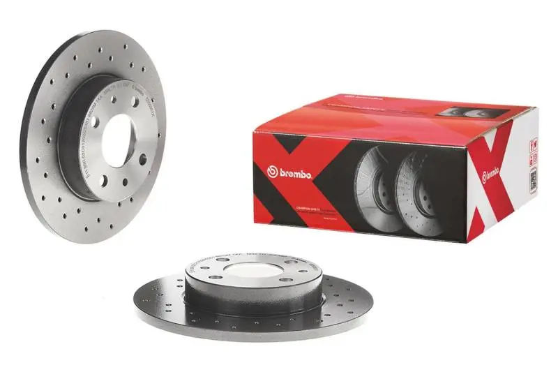Brembo Cross-Drilled Front Brake Rotors For 2000–2004 Ford Focus – Uv-Coated Premium Series 1