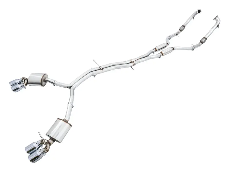 Awe Tuning Audi B9 S4 Touring Edition Exhaust - Non-Resonated (Silver 102Mm Tips) 1