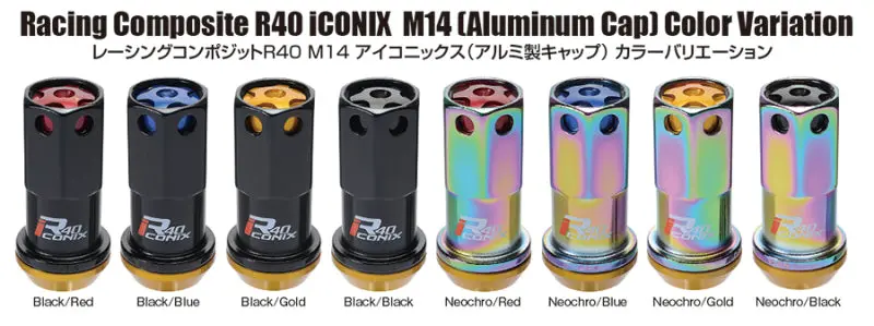 Project Kics Neochrome R40 Lug Nuts – 14Mm X 1.50 Pitch, Black Cap, 20-Piece Set 1