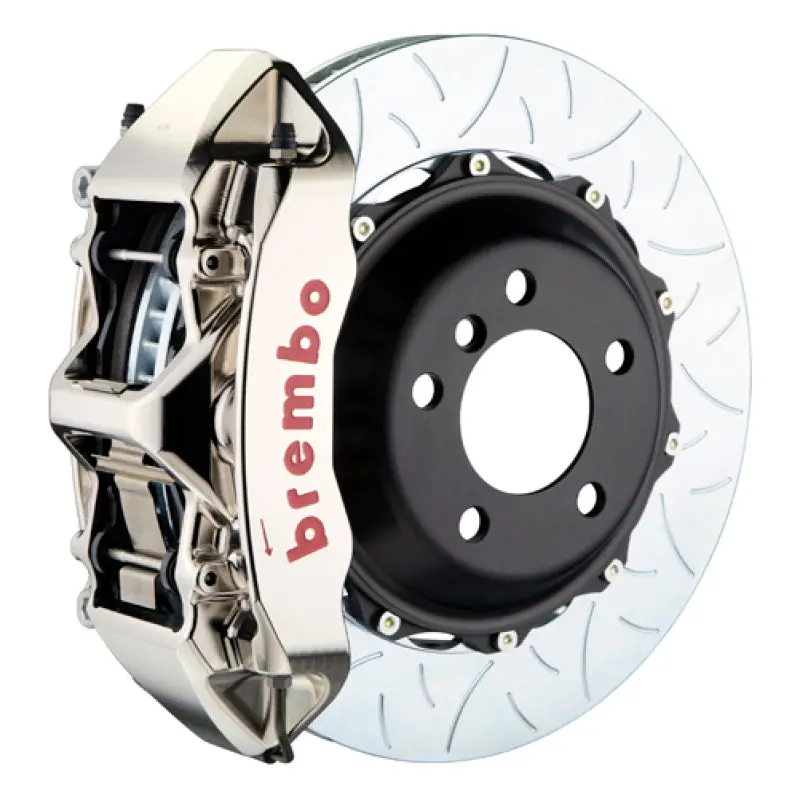Brembo Gtr Big Brake Kit For 2005–2011 Audi A6 3.0T/4.2L – Front, 6-Piston Billet Calipers, Slotted 380X34Mm Two-Piece Rotors (Nickel Finish) 1
