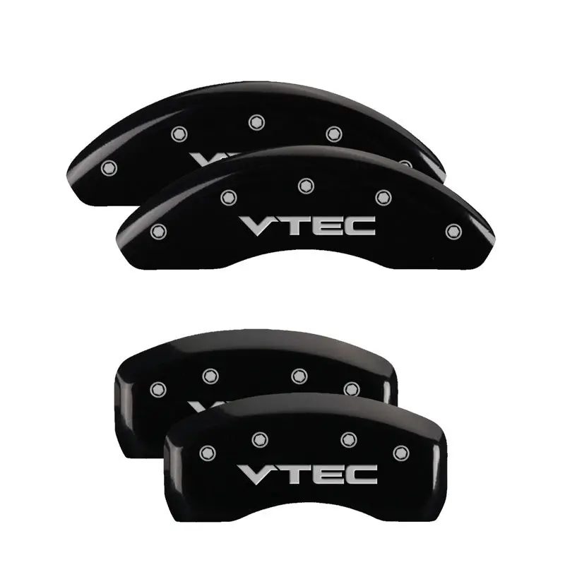 Mgp Engraved 4-Piston Caliper Covers – Front & Rear – I-Vtec Black Finish With Silver Accent 1