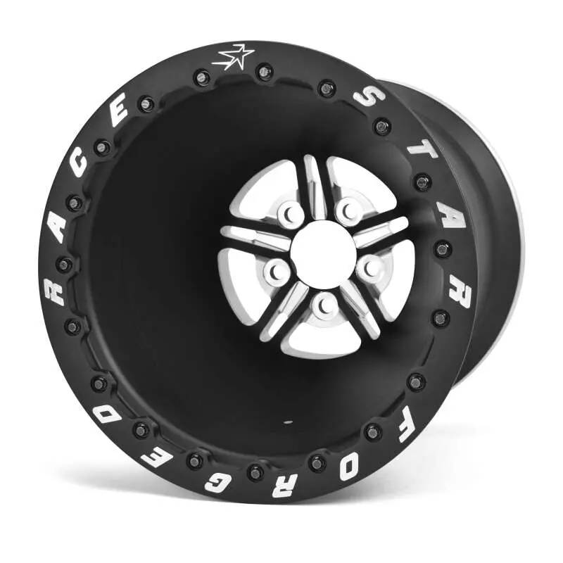 Race Star 63 Pro Forged 15X10 Dbl Sportsman 5X5.00 Bc / 3.00In. Bs Wheel - Black Anodized/Machined 1