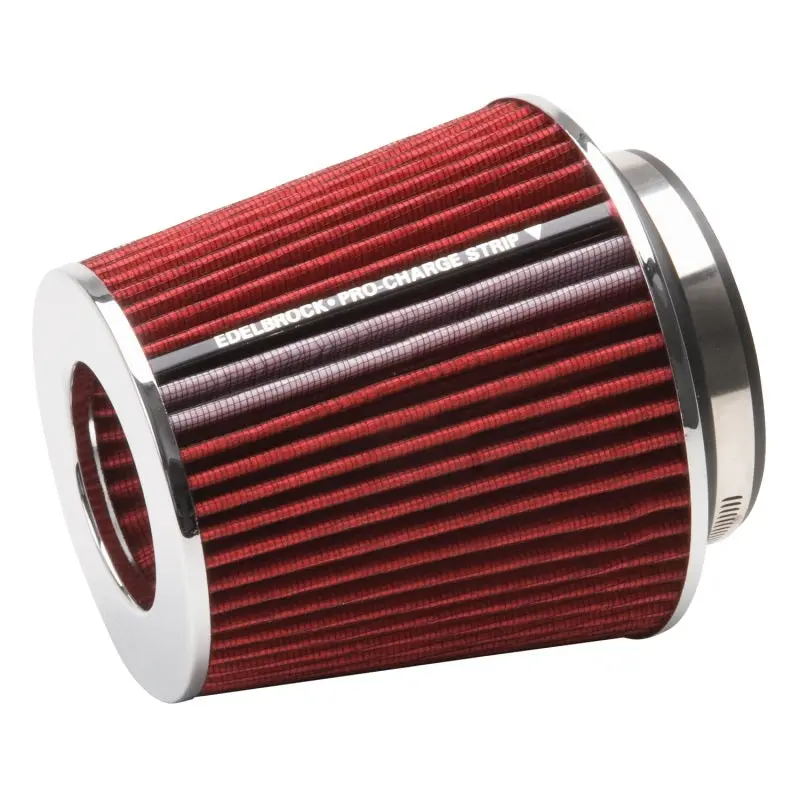 Edelbrock Pro-Flo Conical Air Filter – 6-Inch Diameter, 7-Inch Height, Red/Chrome Finish 1