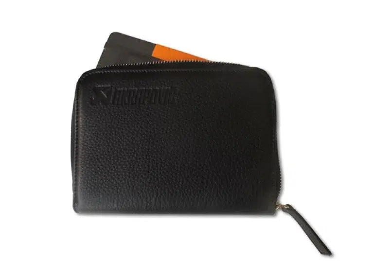 Akrapovič Premium Leather Zip Notebook – Medium Size, Matte Black 1